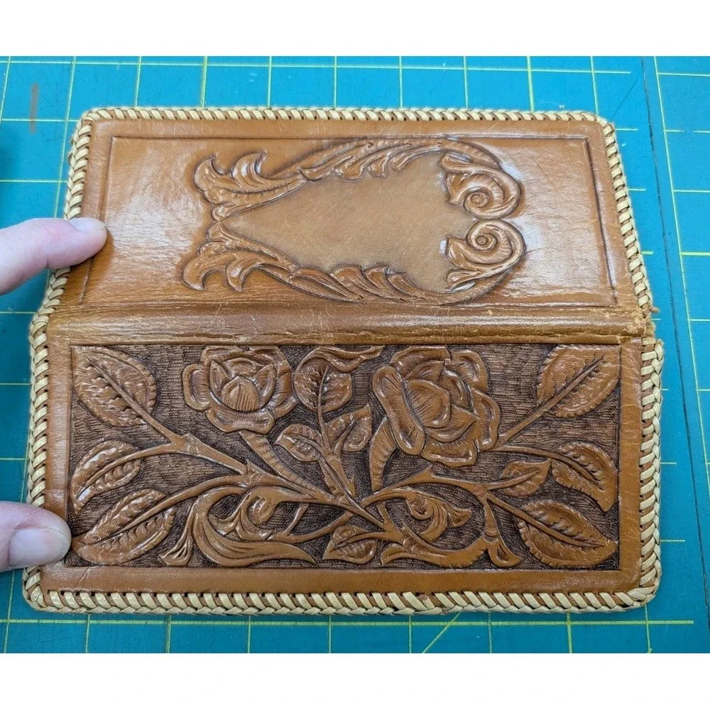 Leather Tooled Checkbook Cover 8
